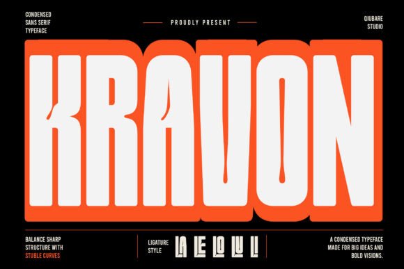 Kravon: The Bold Condensed Typeface for Impactful Branding